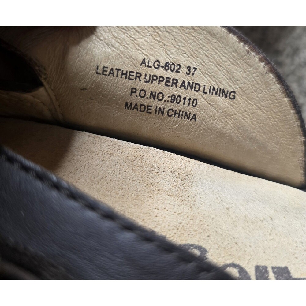 Alegria Mary Jane Clogs Size 37 US 7 Brown Leather Wedge Round Toe Classic - Picture 7 of 9